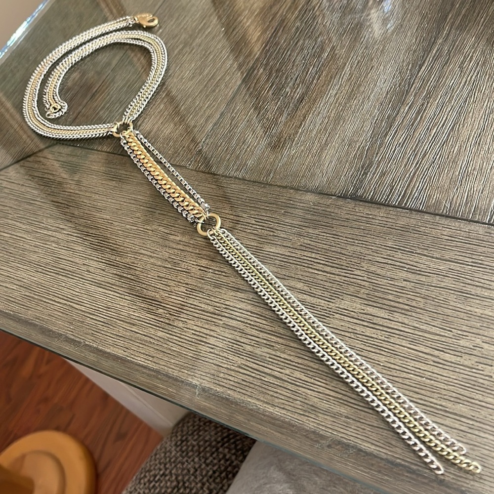 Chico’s Two-tone Y Necklace with Rhinestone - Picture 6 of 15